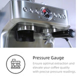 GarveeTech Espresso Machines with grinder, 20 Bar Professional Espresso Maker with Milk Frother & 95 oz Removable Water, Silver