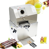 Electric Sugarcane Juicer, Sugar Cane Press Extractor, Stainless Steel 3 Rollers, Detachable Top Cover, Sugarcane Juice Squeezing Machine for Commercial & Home 110V 800W INTBUYING