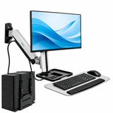Mount-It! Monitor Wall Mount Arm, Keyboard Tray & CPU Holder, Sit-Stand