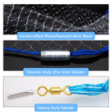 Casting Fishing Net for Bait Trap Fish, Throw Nets with Zinc Sinker Weights for Freshwater & Salt Water (1/2 Inch Mesh Size) BalanZze