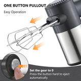 DOAROCA 7-Speed Cordless Hand Mixer - Digital Display Rechargeable Electric Mixer Handheld with 6 Stainless Steel Accessories,Whisks Beaters Dough Hooks（Black）