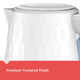 1.7L Cordless Electric Kettle, KE1560W, Premium Texture, Water Window, Rapid Boil, Auto Shutoff, White BLACK+DECKER