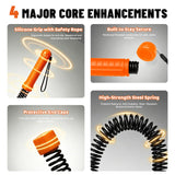 Weighted Ropeless Battle Rope, Heavy Duty Battle Sticks, Portable Fitness Equipment for Home Gym, HIIT, Cardio & Full Body Strength Training for Men & Women (Ropeless Orange)