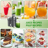 Juicer Machine, 500W Centrifugal Juicer Extractor with 3 Speed & Wide Mouth 3” Feed Chute for Fruit Vegetable, High Yield Juicer Included Cleaning Brush for Easy to Clean