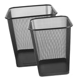2 Pack Metal Mesh Wastebasket Square Trash Can for Office