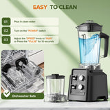 Blender, 1800W Blender with Grinder - 6-Blade Professional Smoothie Blenders for Kitchen, Crushes Ice, Self-Cleaning, 68oz & 20oz Jars Dishwasher Safe, for Baby Food, Nut Butter