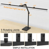36W 3000LM Ultra Bright Architect Desk Lamp with Base, 47.4Inches Wide Tall Overhead Desk Light for Home Office, Dimmable Table Light with Remote for Desktop Working,Drafting,Reading