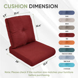 moosprr Outdoor Cushion Set of 4, Waterproof Outdoor Seat Cushions 25x22, Patio Chair Cushions for Outdoor Furniture, Couch Cushion Replacement, Include 4 Back & 4 Seat Cushions, Red