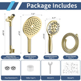 KAIYING Dual Shower Heads with Handheld Spray Combo, High Pressure Modern Rain Shower Head with 9-Mode Handheld Showerhead, Double Rainfall Shower Head with 79-Inch Hose (Brushed Gold)