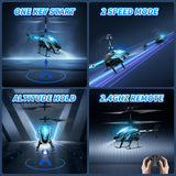 Dwi Dowellin RC Helicopter, Remote Control Helicopter Toy for Kids with 26 Mins Flight(2 Batteries), 8 Light Modes,Easy Control for Boys Girls Age 8-12(Blue)