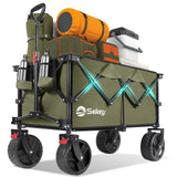 Sekey 220L Wagons Carts Foldable with Big All-Terrian Beach Wheels, Collapsible Heavy DutyWagon with Cup Holders