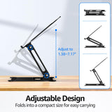Laptop Stand, Portable Laptop Riser, Adjustable Laptop Stand for Desk Foldable