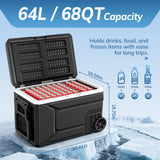Antarctic Star 12 Volt Refrigerator,68QT(64L)Electric Cooler Compressor, -4℉~68℉ Portable Refrigerator,Car Fridge 12/24V,BLACK