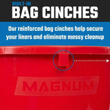 Magnum 44 Gallon Trash Can, High-Vis Red, Construction Grade, Heavy Duty Plastic