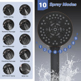 Hibbent 5-spray Filtered Rainfall Shower Head Combo, High Pressure 13'' Showerhead with 10 Spray Modes Handheld, All Metal 3 way Diverter Shower Arm, 71'' Hose and Holder, Oil-Rubbed Bronze