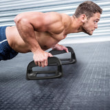 Kipika Push Up Bars - Stable Non-Slip Pushup Handles with Soft Grip - Ideal for Floor Strength Training of Chest and Arms - Black Kipika