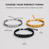 Soleus Personalized Stainless Steel Bracelet for Men - Custom Black Friendship Bracelets, Christmas Gift for Him, Boyfriend, Father, Husband, Grandpa, Birthday, Anniversary, Groomsmen Gifts