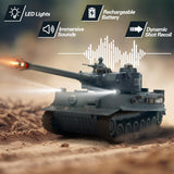 JECAURS RC Battle Tank Set 1/28 Scale Remote Control Tank with Infrared Shoot, Sounds, Lights, M1A2 Abrams & WW2 German Tiger Army Tanks Military Toy for Kids Aged 6 to 12