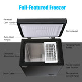 Chest Freezer Deep Freezer for Garage 5.0 Cu.Ft Compact Freezer Only Adjustable 7 Thermostat and Removable Basket Energy Saving for Garage Basement Dorm Apartment Kitchen Business