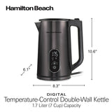 Digital Temperature Control Electric Tea Kettle, Hot Water Boiler & Heater 1.7L, 5 Preset Modes + Keep Warm Hamilton Beach