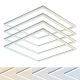LUXRITE 2x2 FT Edge-Lit Frame LED Panel Lights, 5CCT Selectable 3000K-6500K, 2600/3900/5200LM, 20W/30W/40W Switch, Grid Drop Ceiling Lights, 0-10V Dimmable, Damp Rated, 100-277V, ETL Listed (4 Pack)