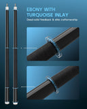 KONLLEN Carbon Fiber Pool Cue, Low Deflection Shaft with Pro Taper, Ebony Inlay Design, 12.5mm Tip, Adjustable Weight System