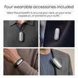 Plaud NotePin S Wearable AI Voice Recorder, Transcribe & Summarize, Silver