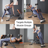 FITKS360 Roman Chair Hyperextension Bench-Adjustable Weight Bench 800LBS– Multi-Functional Full Body Workout Equipment: Hamstrings & Lower Back – Foldable Multi-Purpose Workout Equipment for Home Gym