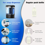 4 Pack Automatic Soap Dispenser Touchless,600 ml / 20 oz Commercial Hand Soap Dispenser,Wall Mount Hand sanitizer Dispenser for Bathroom Offices Home Kitchen Hotel（Black）