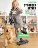 Heavy Duty Steam Mop for Floor Cleaning, 14-in-1 Lightweight Detachable Handheld Steam Cleaner with Multi-Purpose&Powerful, No-Chemical Floor Steamer for Home|Hardwood|Grout|BBQ|Window (Black)