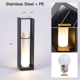 MVBT 28.7" Tall Outdoor Floor Lamp, Large Solar Lantern Waterproof, 3000K Solar Floor Lamp, Outdoor Lanterns for Porch, Patio Lights Solar Powered Free Standing for Yard Deck Garden Pathway Walkway