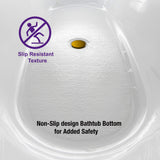 WOODBRIDGE 67" Acrylic Freestanding Bathtub Contemporary Soaking White Tub with Brushed Gold Overflow and Drain，B0013 -BG-Drain &O