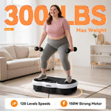 HTM Vibration Plate Exercise Machine - 300 lbs Weight Capacity, 120 Speed Levels, 9 Workout Modes for Home Fitness, Muscle Toning & Weight Loss