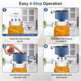 ZECLU Electric Mason Jar Vacuum Sealer Kit, Automatic Jar Sealer for Wide and Regular Mouth Mason Jars, Portable Cordless Vacuum Sealer for Canning and Food Storage, Includes 20 Lids, 24 Labels, Blue