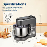 VIVOHOME Stand Mixer with Fermentation, One-Touch Presets Electric Dough Mixer with 6 Qt Bowl, Kitchen Standing Mixer for Baking, Gray