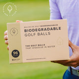 Biodegradable Golf Balls | Water Dissolvable | Eco Friendly | Dissolves in 2-4 Weeks (96) Biodegradable Golf Balls