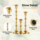Nuptio Gold Candle Holders for Candlestick: Set of 6 Tall Taper Candle Stick Holders for Fall Thanksgiving Christmas Living Room Fireplace Dinner Table Cafe Table Decor