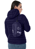 ATLASLAVA Women's Packable Puffer Jacket Hooded LightWeight Down Coat Winter Windproof Warm Quilted Short Navy Blue L