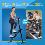 Stair Stepper for Home Gym, Foldable Vertical Climber Workout Machine, Full Body Cardio Machine with Adjustable Handles, LCD Monitor (Black)
