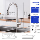 HGHGK Kitchen Faucet with Soap Dispenser and Pull Down Sprayer - Stainless Steel Single Handle Kitchen Sink Faucet, 1 or 3 Hole Design for Modern Farmhouse Kitchens and Bar Sinks