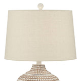 Regency Hill Alese 23 1/2" High Textured Dot Jug Small Farmhouse Rustic Coastal Accent Table Lamps Set of 2 Beige Light Earth Finish Single Oatmeal Shade Living Room Bedroom Bedside Nightstand House