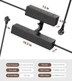 Dual Layer Desk Clamp Power Strip, 24 AC Outlets & 65W USB-C, 6FT Cord