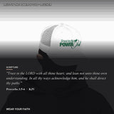 Trust in the Power of God Christian Trucker Hat, Embroidered Scripture Hat for Men & Women, Religious Apparel Charcoal/Black