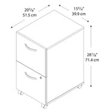 Bush Business Furniture Series C 2 Drawer Rolling File Cabinet in Hansen Cherry - Assembled, Mobile Document Storage