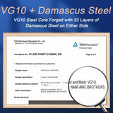 18 Pieces Damascus Kitchen Knife Set | Non-slip ABS Ergonomic Triple Rivet Handle for Meat Fork, Knife Sharpener and Shears NANFANG BROTHERS