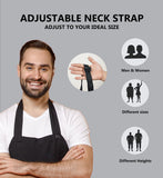 Lenenz Bib Apron (Pack of 12) - Adjustable 100% Cotton Kitchen Apron with 2 Pockets, Durable Black, Unisex for Cooking, Chef, BBQ & Restaurant Use