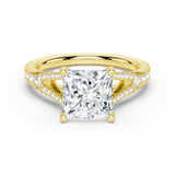 MSBLUE® Size 8 2ct Princess Cut Moissanite Engagement Ring