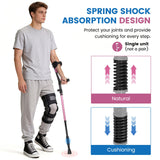 Carehofu Ergonomic Forearm Crutches Spring Assist Crutches for Adults,Comfortable and Height Adjustable Arm Crutches Forearm with Anti-Slip Base,Walking Crutches with Cuffs, Not a Pair (Pink)