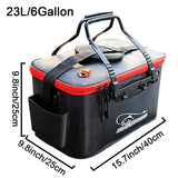 Multi-Functional EVA Foldable Fish Bag for Outdoor - Live Fish Lures and Protection Containers - 8GAL, 6GAL, 4.8GAL, 3GAL