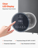 VEVOR Tankless Water Heater Propane, 4.3Gal Instant Water Heater, 100000 BTU, Silver Gray, Smart Temperature Control, Multiple Security Protections, Indoor Use for Whole House